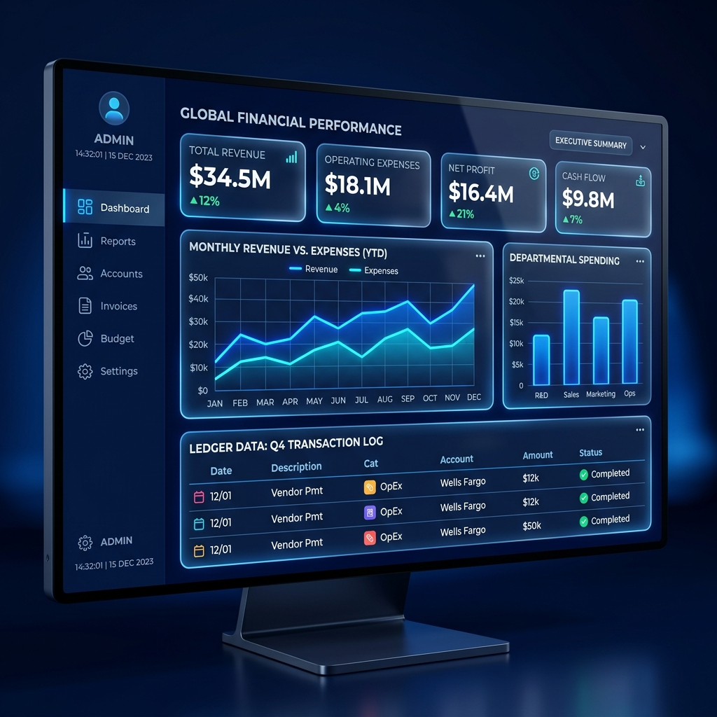 Veriqon Consulting Offshore Accounting Bookkeeping Financial Analytics Dashboard